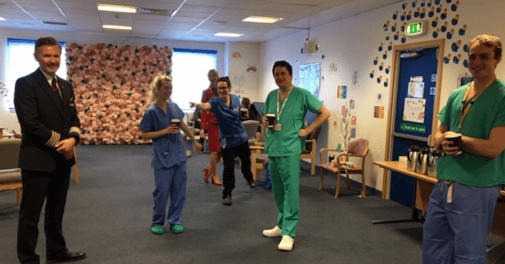 Photo of NHS Lothian staff with pilot