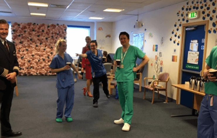 Photo of NHS Lothian staff with pilot