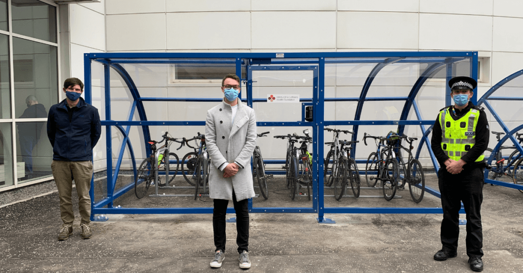 Photo of bike storage facilities at the Royal Infirmary
