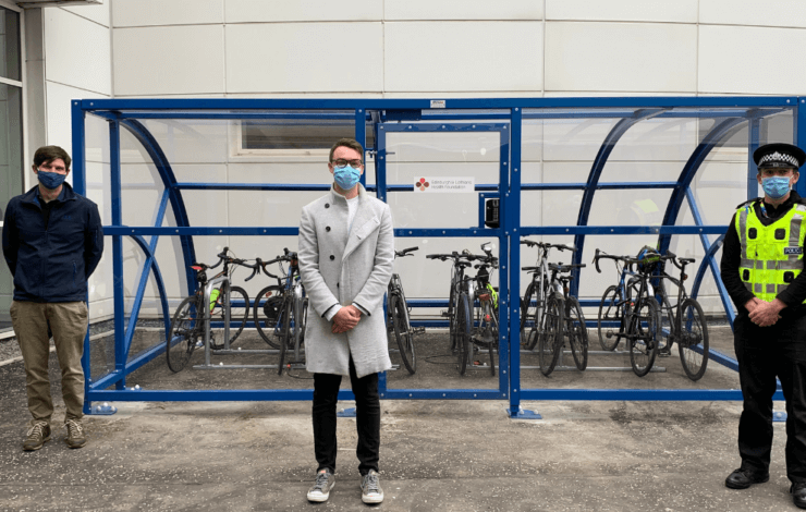 Photo of bike storage facilities at the Royal Infirmary