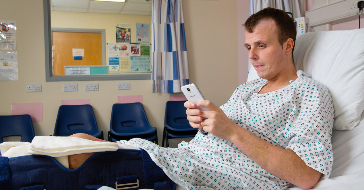 Patient on his phone