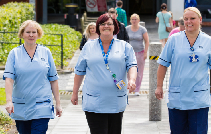 Three Nurses Walking