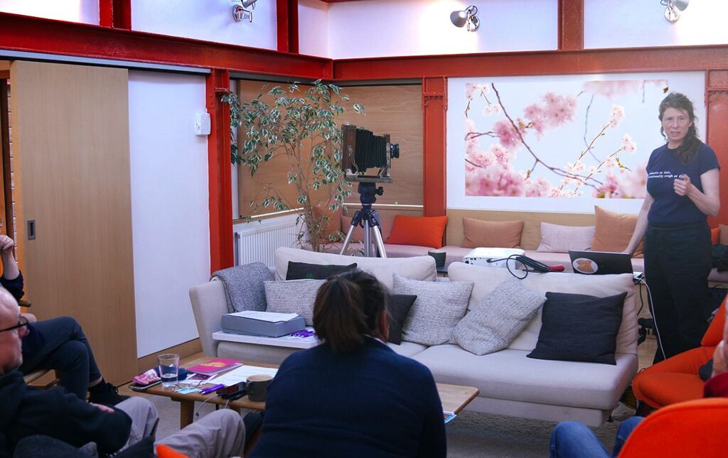 Lottie Davies leading a creative workshop for staff