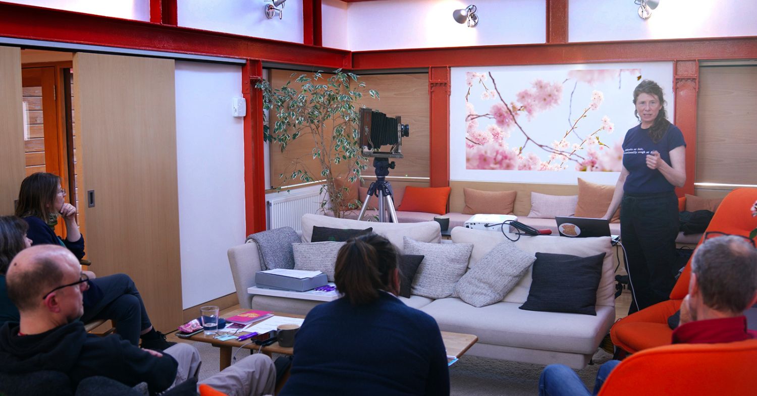 Lottie Davies leading a creative workshop for staff