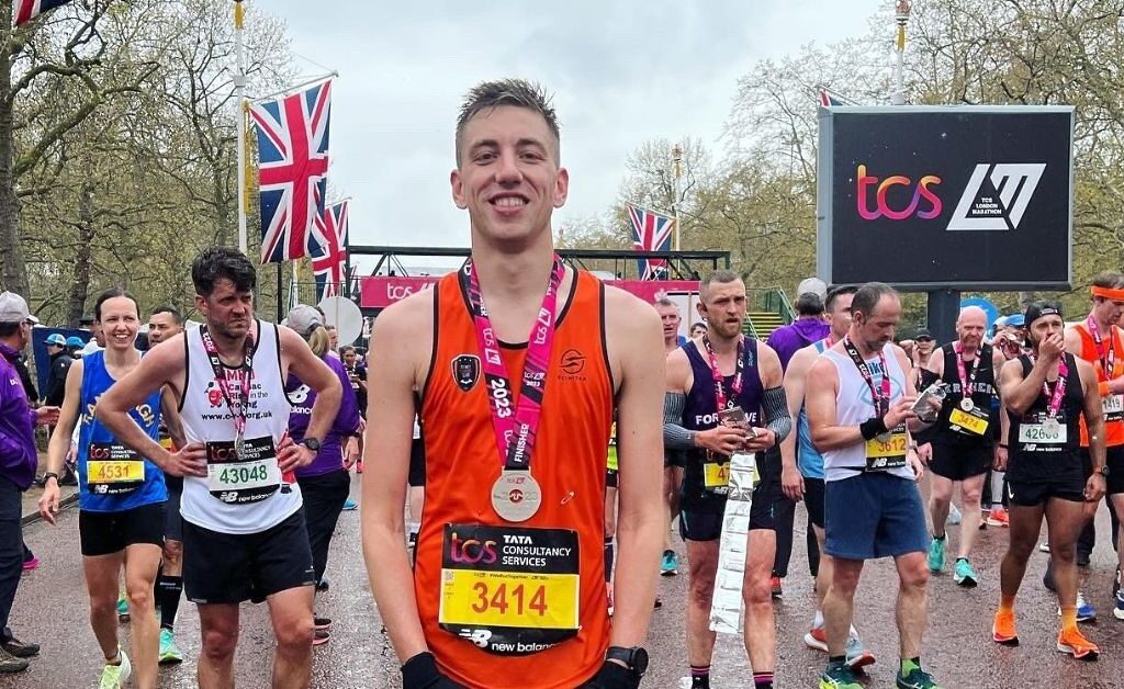 David running the London Marathon to raise money for NHS Lothian Charity