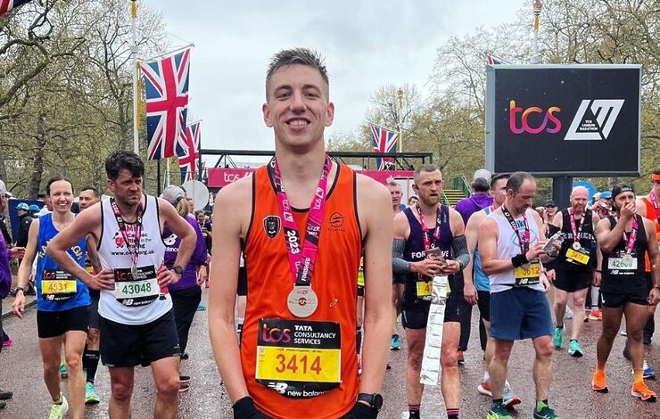 David running the London Marathon to raise money for NHS Lothian Charity