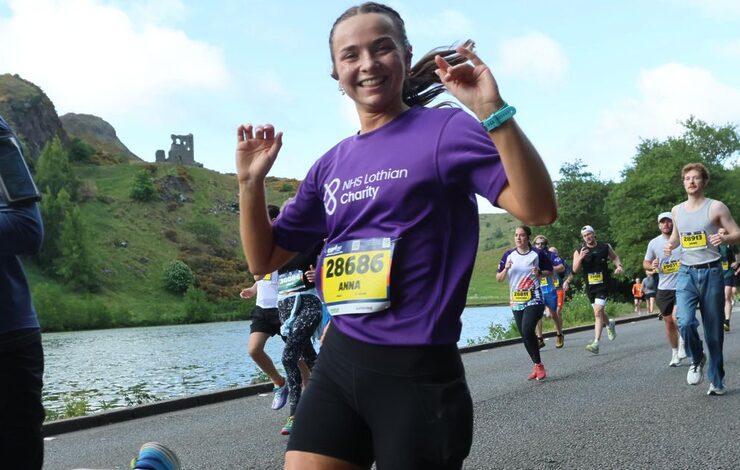 Anna Hitchen running Edinburgh Marathon Festival