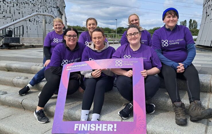 Purple Butterfly Project team taking on the Kelpies Experience